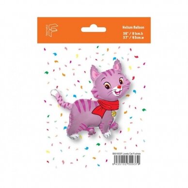 Foil balloon 24" FX Pretty Cat, pink, packed 1