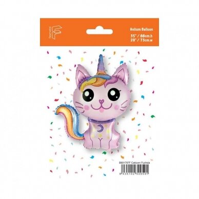 Foil balloon 24" FX Magic Cat (pink), packed 1