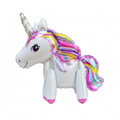 Foil Balloon Unicorn, 65 cm, white, standing