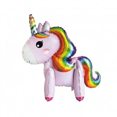 Foil Balloon Unicorn, 65 cm, pink, standing