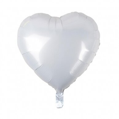 Foil balloon, heart, white, 18"