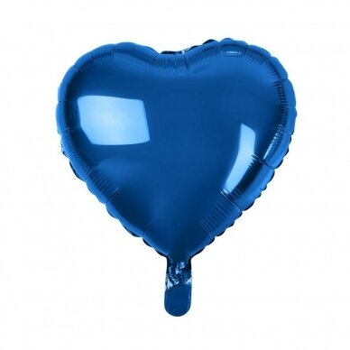 Foil balloon, heart, dark blue, 18"