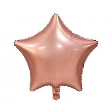 Foil balloon Star, mat rose gold, 19"