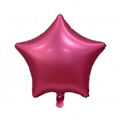 Foil balloon "Star", matt, dark pink, 19 inches