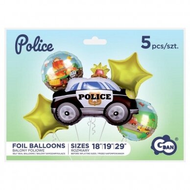 Foil balloon - Police set, 5 pcs 1