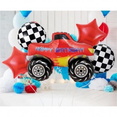 Foil balloons - Monster Truck set, 5 pcs