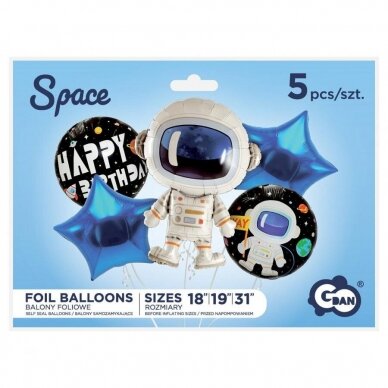 Foil balloons - Space set, 5 pcs 1