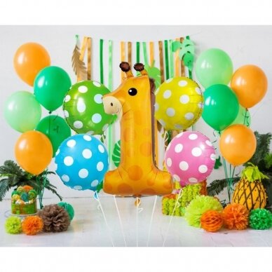 Foil balloon - Giraffe set, digit 1 / 5 pcs. 2