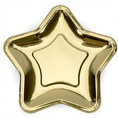 Paper Plates Star, gold, 18cm