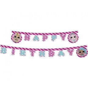 Banner Happy Birthday LOL Glitterati, 210 cm