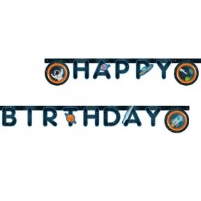 Banner Rocket Space - Happy Birthday