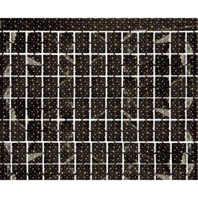 Fringe Deco Curtain B&C Square - Stars, metallic black, 100 x 200 cm