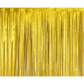 Fringe Deco Curtain B&C, mat gold, 100 x 200 cm