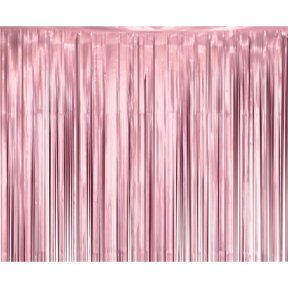 Fringe Deco Curtain B&C, mat pink, 100 x 200 cm