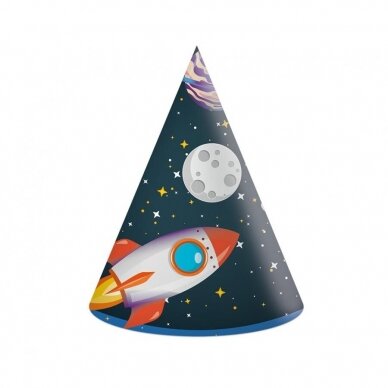 Paper hats "Rocket Space" 6 pcs