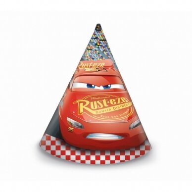 Gimtadienio kepuraitės su Žaibu Makvynu "Cars 3" (6 vnt)