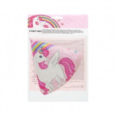 Paper hats "Unicorn Rainbow Colors" 6 pcs 1