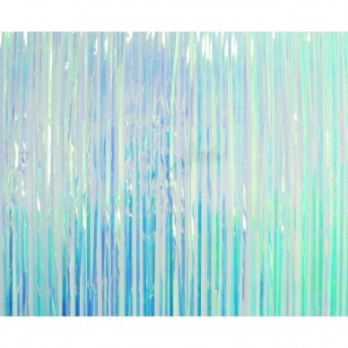 Fringe Deco Curtain Iridescent, blue 100 x 200 cm