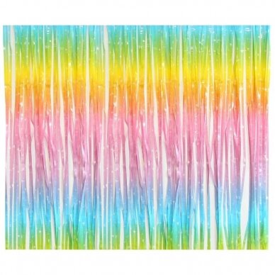 Fringe Deco Curtain Ombre, macaron, with stars, 100 x 200 cm