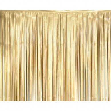 Fringe Deco Curtain B&C, mat light gold, 100 x 200 cm