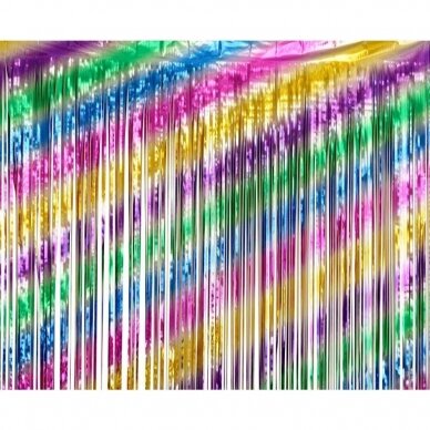 Fringe Deco Curtain Colourful Party, 100 x 200 cm