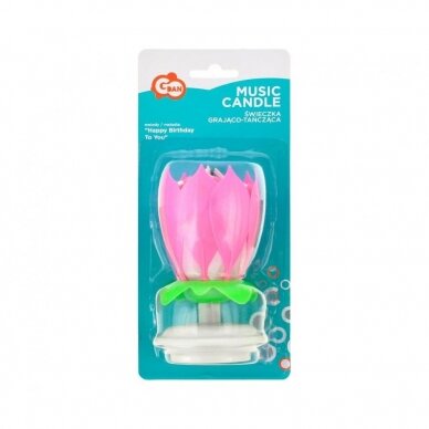 Music candle, pink, blister 2