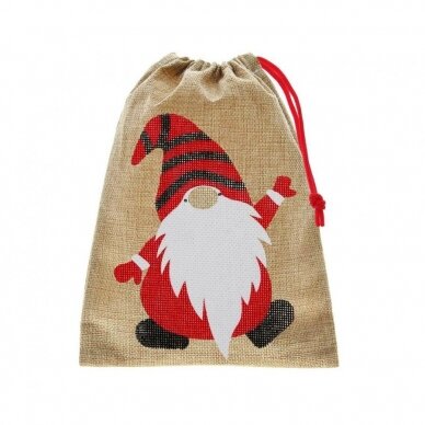 XMas sack Gnome, jute, size 18x24 cm