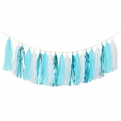 Tinsel garland B&G Baby Boy, light blue, 36x250 m, 20 pcs.