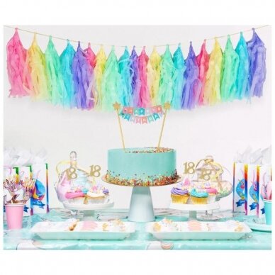 Tassel garland, multicolour, 36x250 cm, 20 pcs 2