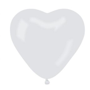 Balloon CR pastel, "Heart without overprint", white, 50 pieces