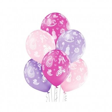 D11 balloons Baby Girl 1C5S, 6 pcs