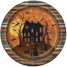 Lėkštutės "Full moon halloween" (8 vnt./22cm)