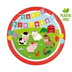 Paper plates Farm, next generation, 23cm, 8 pcs (plastic-free)