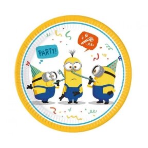 Paper plates Minions Rise of Grue (Universal), next generation, 23cm, 8 pcs (plastic-free)