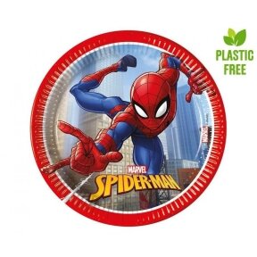 Paper plates Spiderman Crime Fighter (next generation) 20 cm, 8 pcs. (Plastic-free)