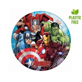 Paper plates Mighty Avengers (Marvel), 20cm, 8 pcs (plastic-free)