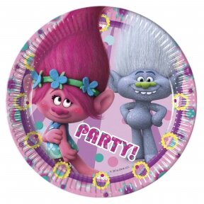 Paper Plates "Trolls" , 20 cm, 8 pcs