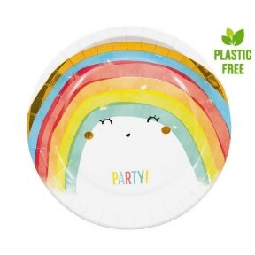 Paper plates Rainbow Party, next generation, 23 cm, 8 pcs (plastic-free)