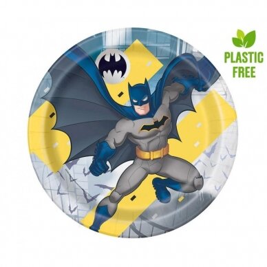 Paper plates Batman, 23 cm, 8 pcs (plastic-free)