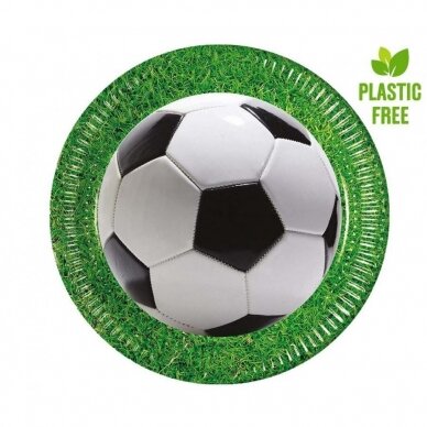 Paper plates Football Party, next generation, 23 cm, 8 pcs (plastic-free)