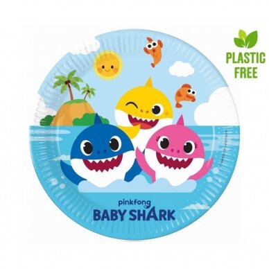 PAper plates Baby Shark (Nickelodeon), next generation, 23cm, 8 pcs (plastic-free)