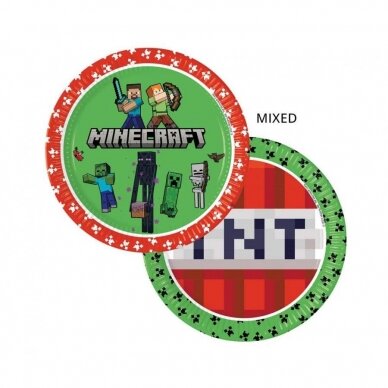 Paper plates Minecraft (next generation) 23 cm, 8 pcs. (plastic-free)