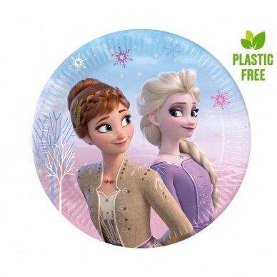 Paper plates Frozen 2: Wind Spirit (next generation) 20 cm, 8 pcs. (Plastic-free)