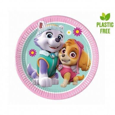 Paper plates Paw Patrol Skye & Everest (Nickelodeon), 20cm, 8 pcs (plastic-free)