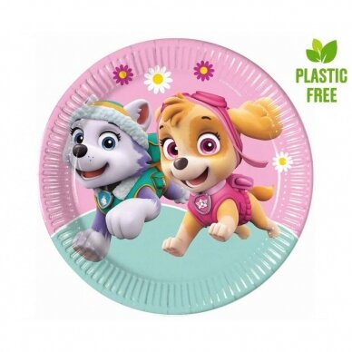 Paper plates Paw Patrol Skye & Everest (Nickelodeon), next generation, 23cm, 8 pcs (plastic-free)