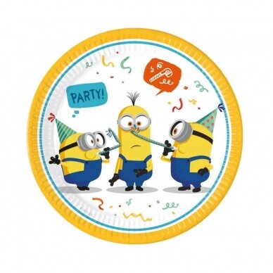 Paper plates Minions Rise of Grue (Universal), next generation, 23cm, 8 pcs (plastic-free)