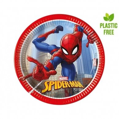 Paper plates Spiderman Crime Fighter (next generation) 20 cm, 8 pcs. (Plastic-free)