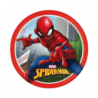 Paper plates Spiderman Crime Fighter (Marvel), next generation, 23cm, 8 pcs. (plastic-free)