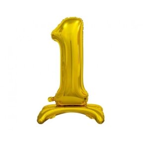 B&C standing foil balloon Digit 1, gold, 74 cm