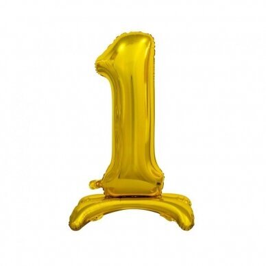 B&C standing foil balloon Digit 1, gold, 74 cm